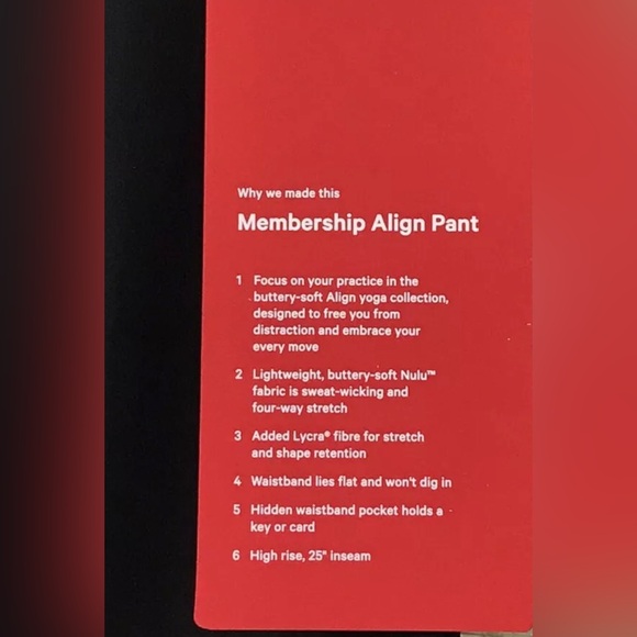 Lululemon Rare Limited Edition Members Align Black Legging,Size-6,Preloved - Picture 4 of 17